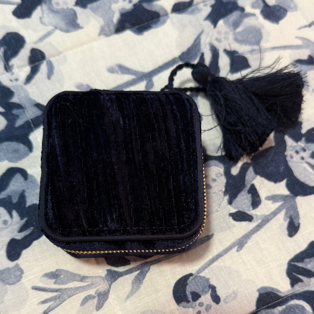 Sezane Navy Small Jewelry Box New